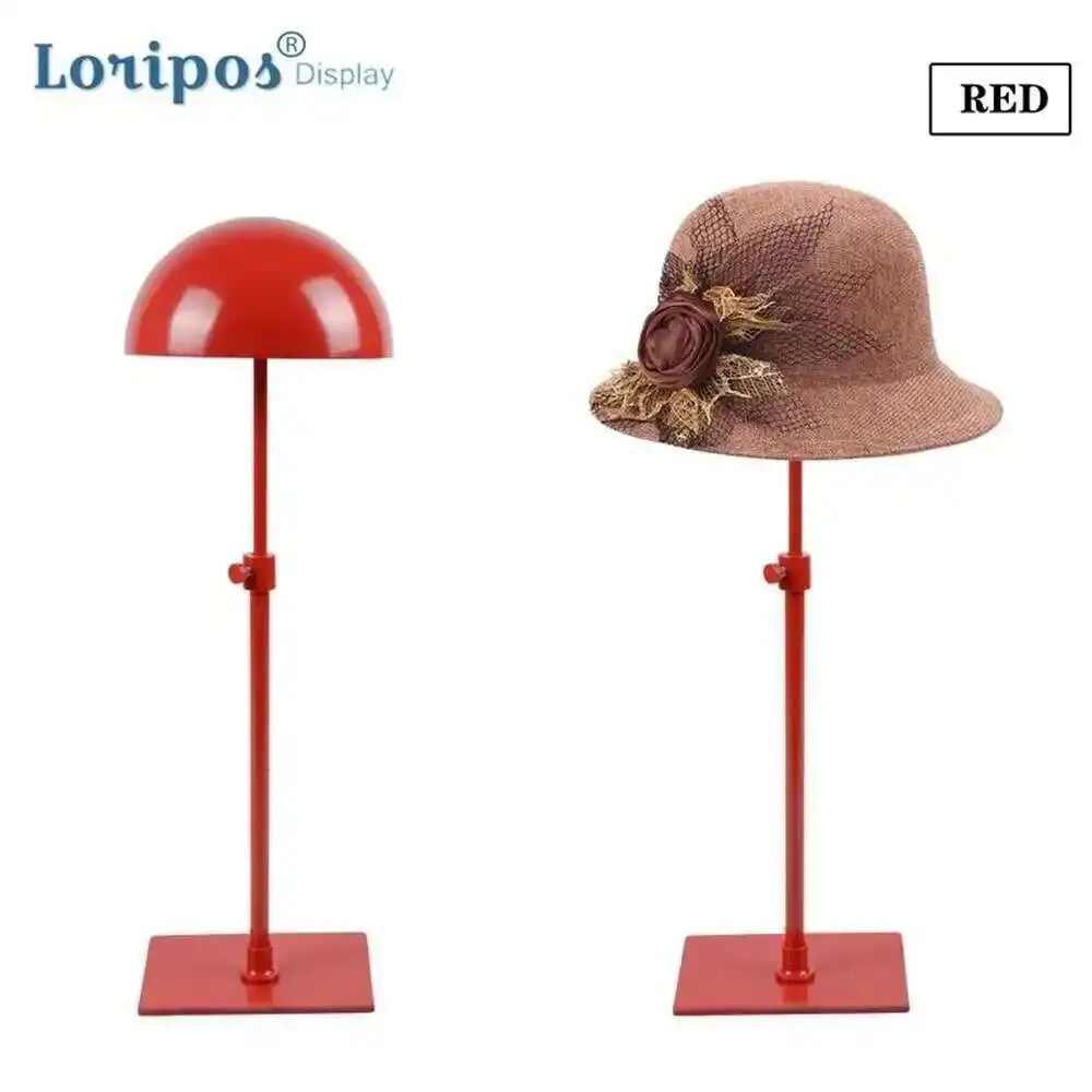 Iron Wig Hat Holder Stand Rack Adjustable Height Tabletop Display For Cap Metal