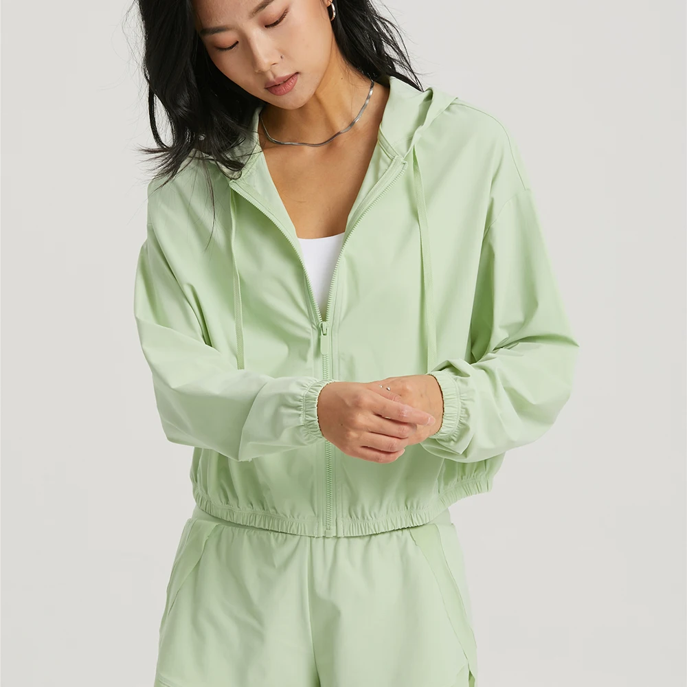 Sports Jacket Women Sports Jacket Sunscreen Coat Women Sport Jacket Long Sleeve Shirt Workout Coat Hooded Gym Training Windbreaker Outdoor Sunscreen Clothing Yoga Sportswear