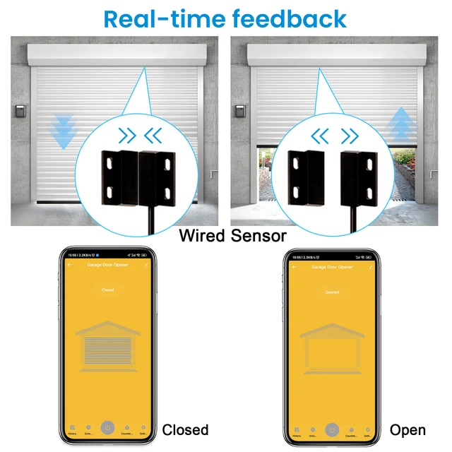 QCSMART Tuya Smart Life Garage Door Opener Controller Security Protection Remote Control Google Home Assistant Alexa 5