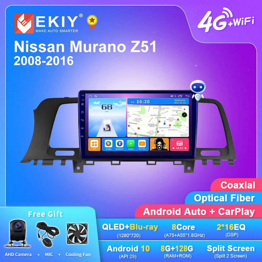 

EKIY T7 For Nissan Murano Z51 2008-2016 Car Radio Multimedia Video Player Navigation stereo GPS Android 10 No 2din Carplay DVD