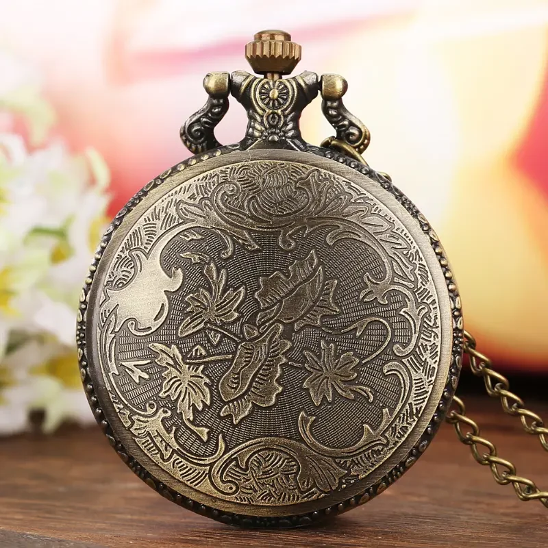 Vintage Bronze London Quartz Pocket Watch Arabic Numerals Face