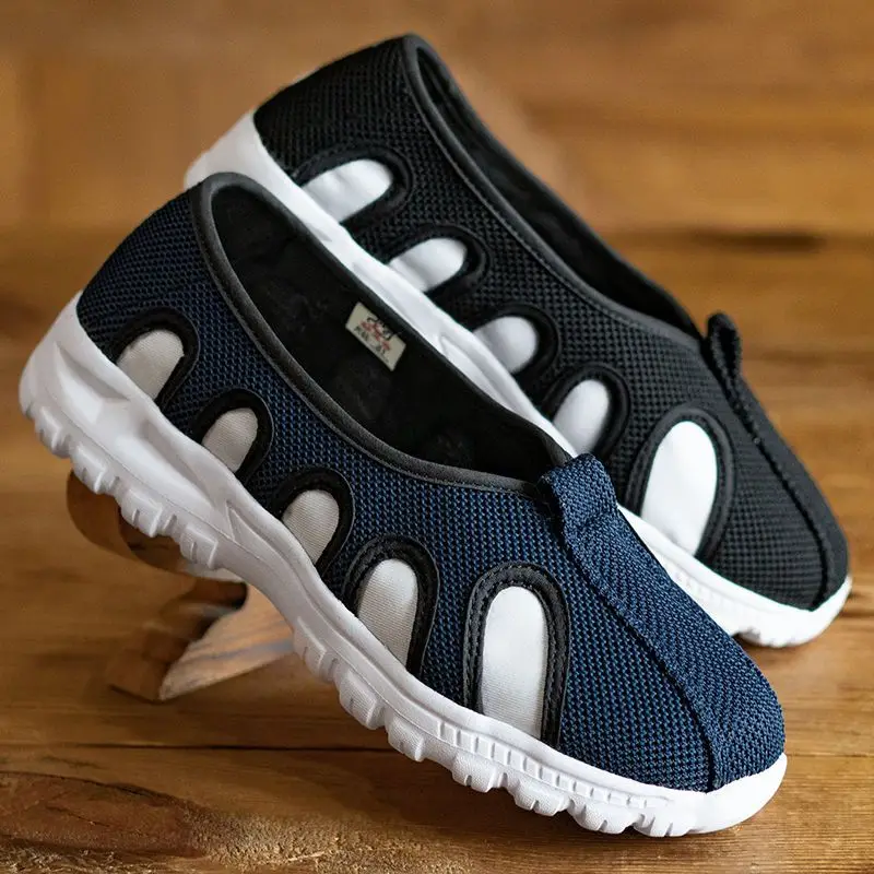 summer new casual comfortable hemp shoes men taoist priest martial art sneaker adult team performance match antiskid flat shoes