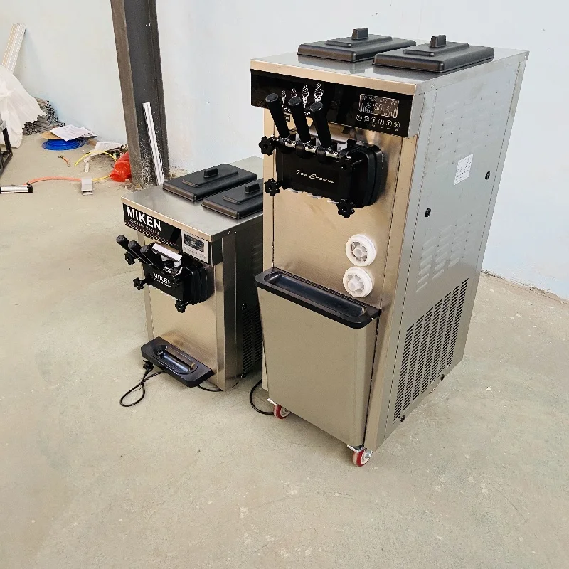 Electric Soft Ice Cream Machine Commercial Kitchen Appliances Three Flavors Big Output 220V 110V 5