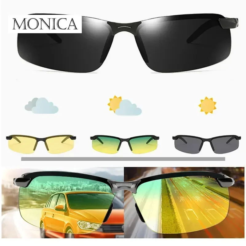 

Anti-UV Night Vision Sunglasses Day Night Driving Glasses Sunglasses for Men Polarized Fashion Outside Adult Eyewear glasses men