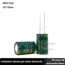 

10pcs 400V 10UF 10 * 13 mm low ESR Aluminum Electrolyte Capacitor 10 uf 400 V Electric Capacitors High frequency 20%