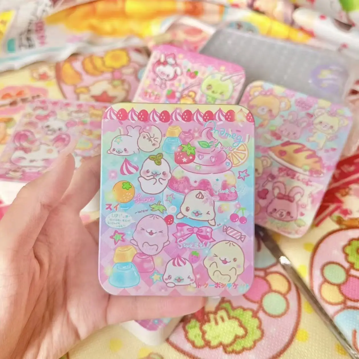 Japanischer Stil, alter Stil, niedlicher Pudding, gebratene Garnelen, Handkonto, kulturell, kreativ, Flip-Eisen-Box, Desktop, kleine Kartenaufbewahrung – Detail 13
