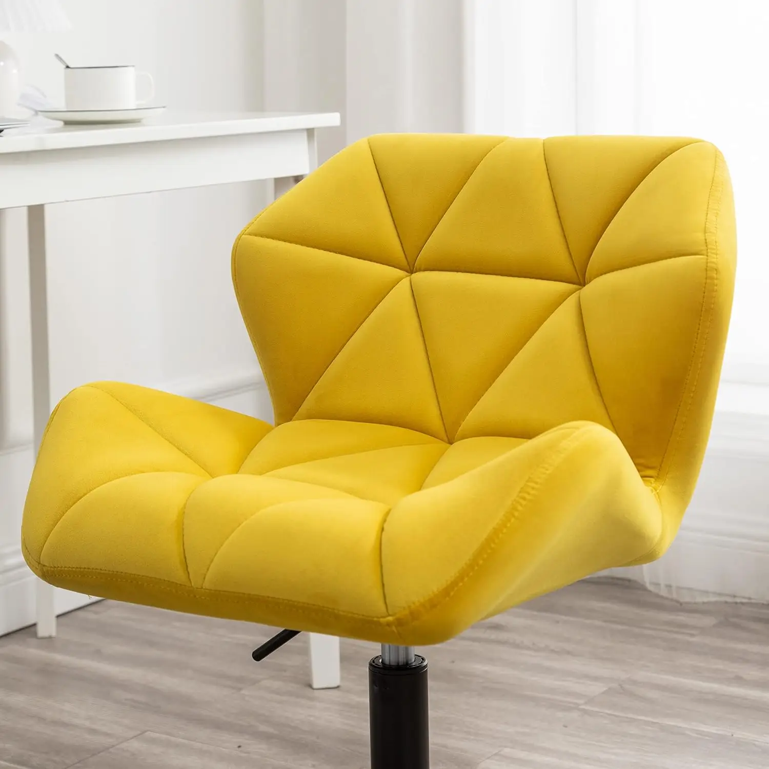 Eldon Diamond Tufted Adjustable Swivel Office Chair, Yellow 6