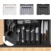 Silverware Drawer Organizer, Expandable Utensil Tray for Kitchen, Adjustable Flatware and Cutlery Holder for Spoons Forks Knives 1