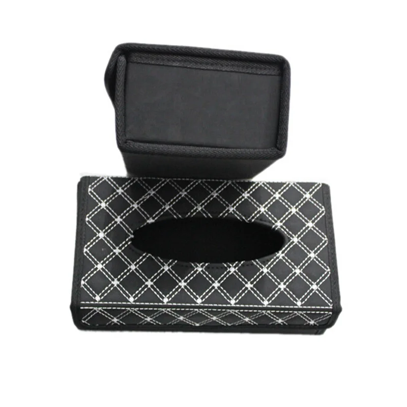 1PC Desktop Tissue Box PU Leather Luxury Car Tissue Boxes Auto Interior Storage Decoration Room Home Hotel Decor Accessories 4