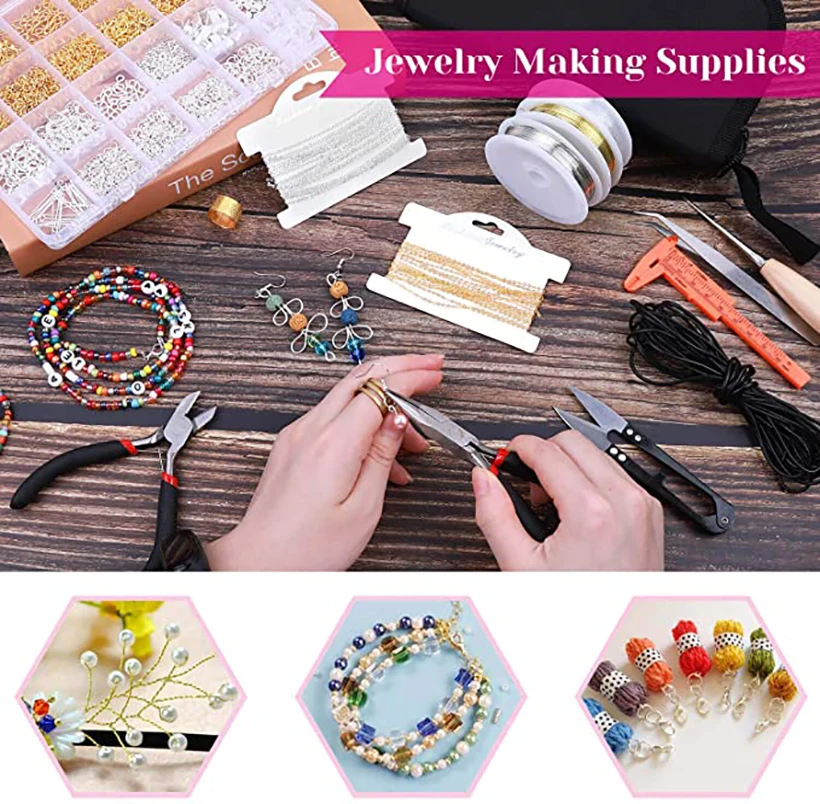 1pcs Jewelry Tools Equipment DIY Tool Sets Repair Accessories With Pliers Beading Needle Thread Copper Wire Caliper for Handmade images - 6