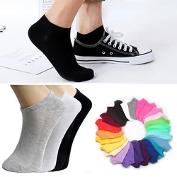 5Pair Women Socks Breathable Sports Socks Solid Color Boat Socks Comfortable Cotton Ankle Socks Spring Autumn Casual Sokken