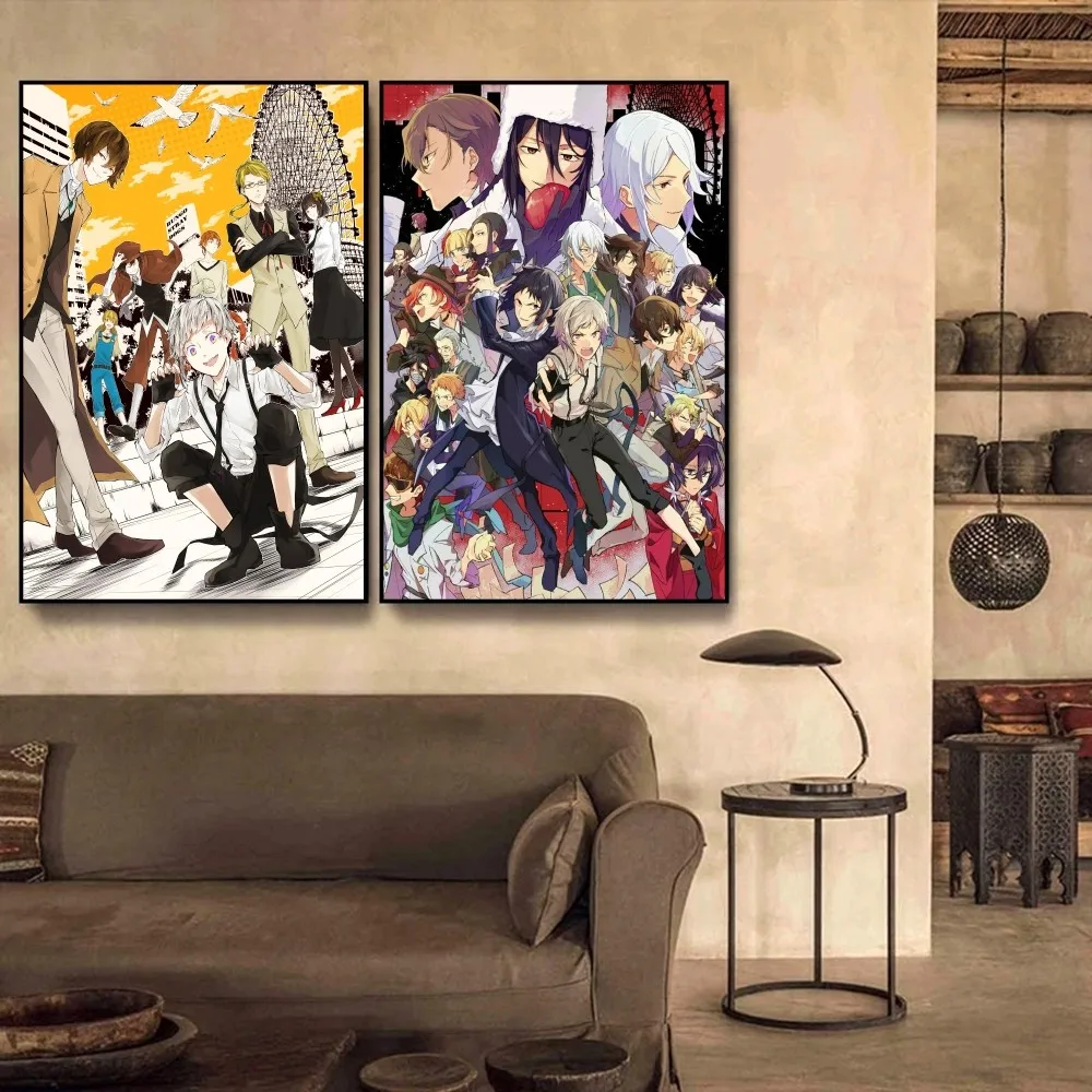 

Bungo Stray Dog Poster Self-adhesive Art Poster Retro Kraft Paper Sticker DIY Room Bar Cafe Vintage Decorative Painting
