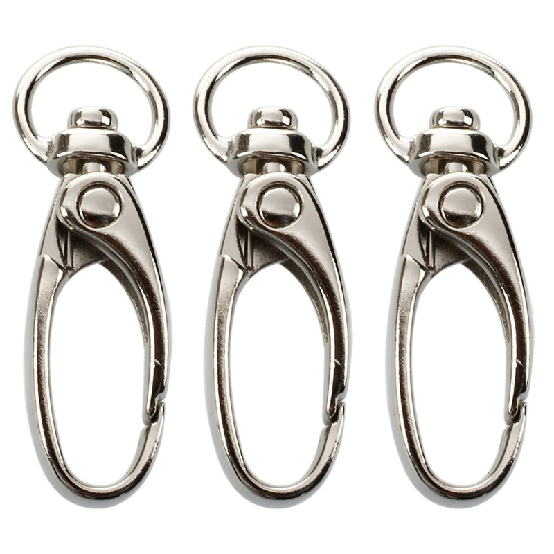 

30 Pcs D Swivel Trigger Clips Hooks Metal Key Ring Lobster Clasps