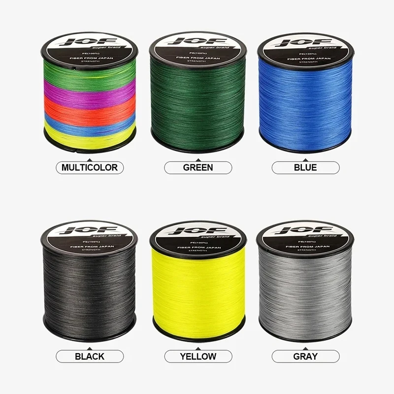 JOF 8 Strand Japan Braided Line Multifilament Fishing Line 300M 500M 1000M Carp Fishing Accessories 8-100LB Pe Line 4 Braid Wire 4