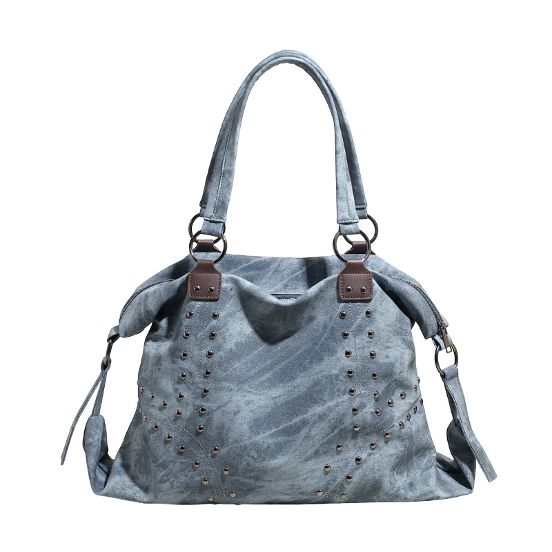 Borse tote di grande capacità autunno e inverno per donna Borsa da donna alla moda streetwear con borsa a tracolla da donna di design con rivetti