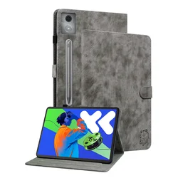 Premium PU Leather Stand Cover with Soft TPU Back for TB - 373FU TB - 375FC (Grey)