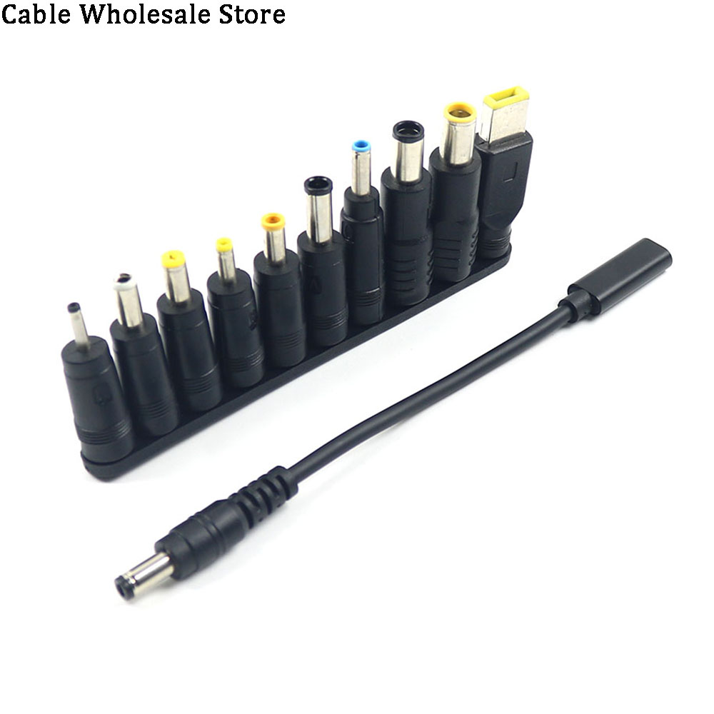 Type C Laptop Power Adapter Plug 65W USB Type C to Universal Laptop Charger Jack Charging Cable Cord for Notebooks