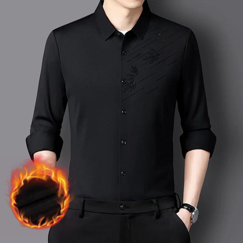 Autumn Winter KPOP Fashion Style Harajuku Slim Fit Tops Loose Casual All Match Ropa Hombre Lapel Plush Button Long Sleeve Blusa