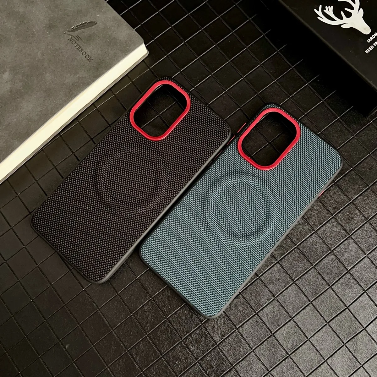 Magnetic Luxury Leather Phone Case - Soft TPU+Nylon Woven, Shockproof Protection Cover