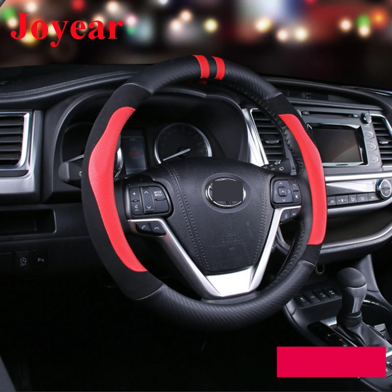 

For Toyota Highlander XU70 2021-2022 Steering Wheel Cover Leather Anti-skid Shock-absorbing Wear-resistant Interior Accessories