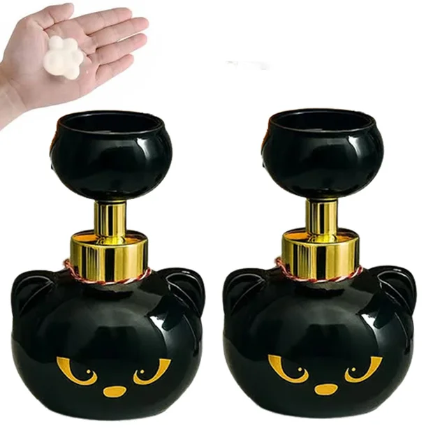 ที่กดสบู่โฟมรูปอุ้งเท้าแมวน่ารัก ตลก ขวดปั๊มสบู่โฟมรูปดอกไม้ ของขวัญสำหรับคนรักแมว สำหรับห้องน้ำและห้องครัว 1