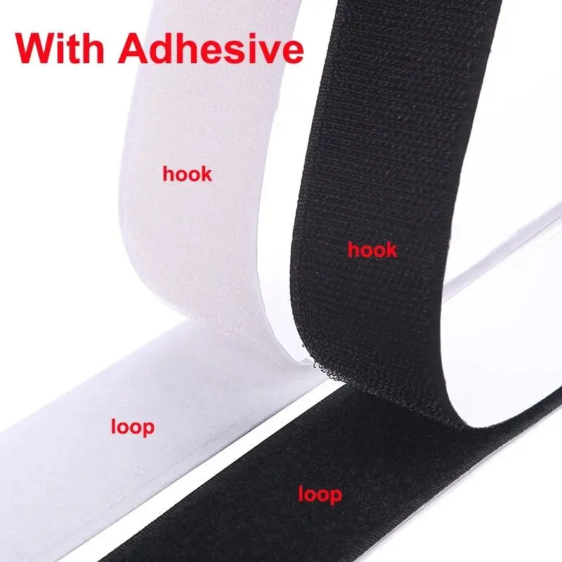 1/3/5M Strong Self-adhesive Fastener Tape Hook and Loop Magic Nylon Sticker Tape adhesive with Glue Strap for DIY Craft 20-50MM