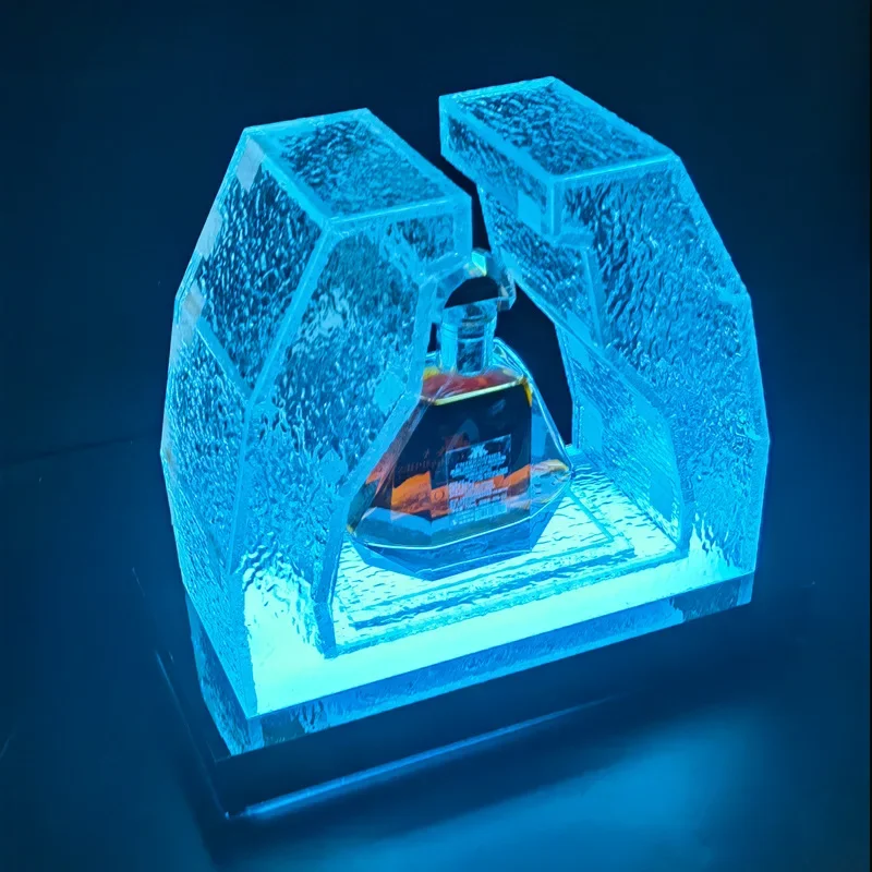 bar KTV luminous wine seat colorful frozen transparent acrylic neon led champagne rack for party bar nightclub
