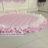 Round Ruffle Carpets for Living Room, Princess Bedroom Carpet, Custom Rug, Home Decoration 3