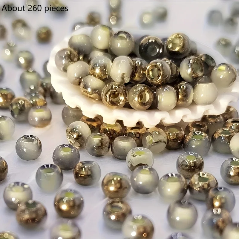 DIY handmade jewelry materials with round beads, colorful