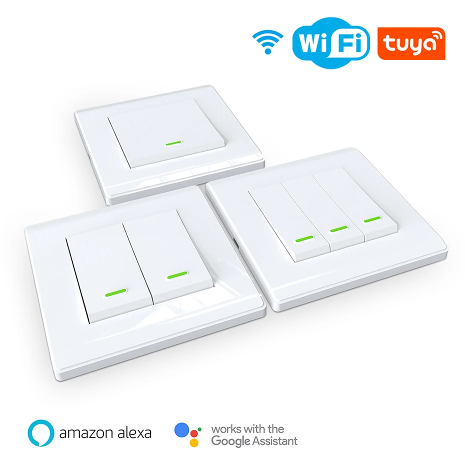 Cbe Nuovo Wifi Smart Switch 1 2 3 Gang Tuya Zigbee Telecomando Pulsante Fisico Per Alexa Google Home Impermeabile