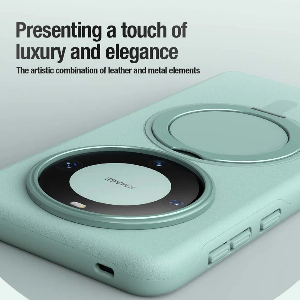 NILLKIN For Huawei Mate 60 Pro Plus Case MagProp Magnetic Leather +TPU 360° Rotation Ring Back Metal Stand Cover For Mate60 Pro