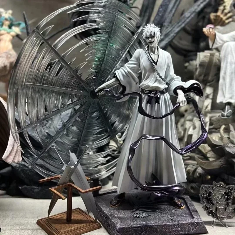 

35cm Bleach Zangetsu Anime Figures Kurosaki Ichigo Thousand Years Of Bloodshed White Hair Action Figures Model Collection Toys