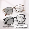Smart Photochromic Reading Glasses Unisex Round Progressive Multifocal Presbyopia Eyeglasses Finished Near Far Bifocal Eyewear 2
