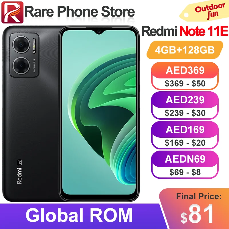 Global Rom Xiaomi Redmi Note 11E 5G 128Gb Dimensity 700 6.58 "2408X1080 Fhd + Schermo 50Mp + 5Mp Fotocamera 5000Mah Batteria