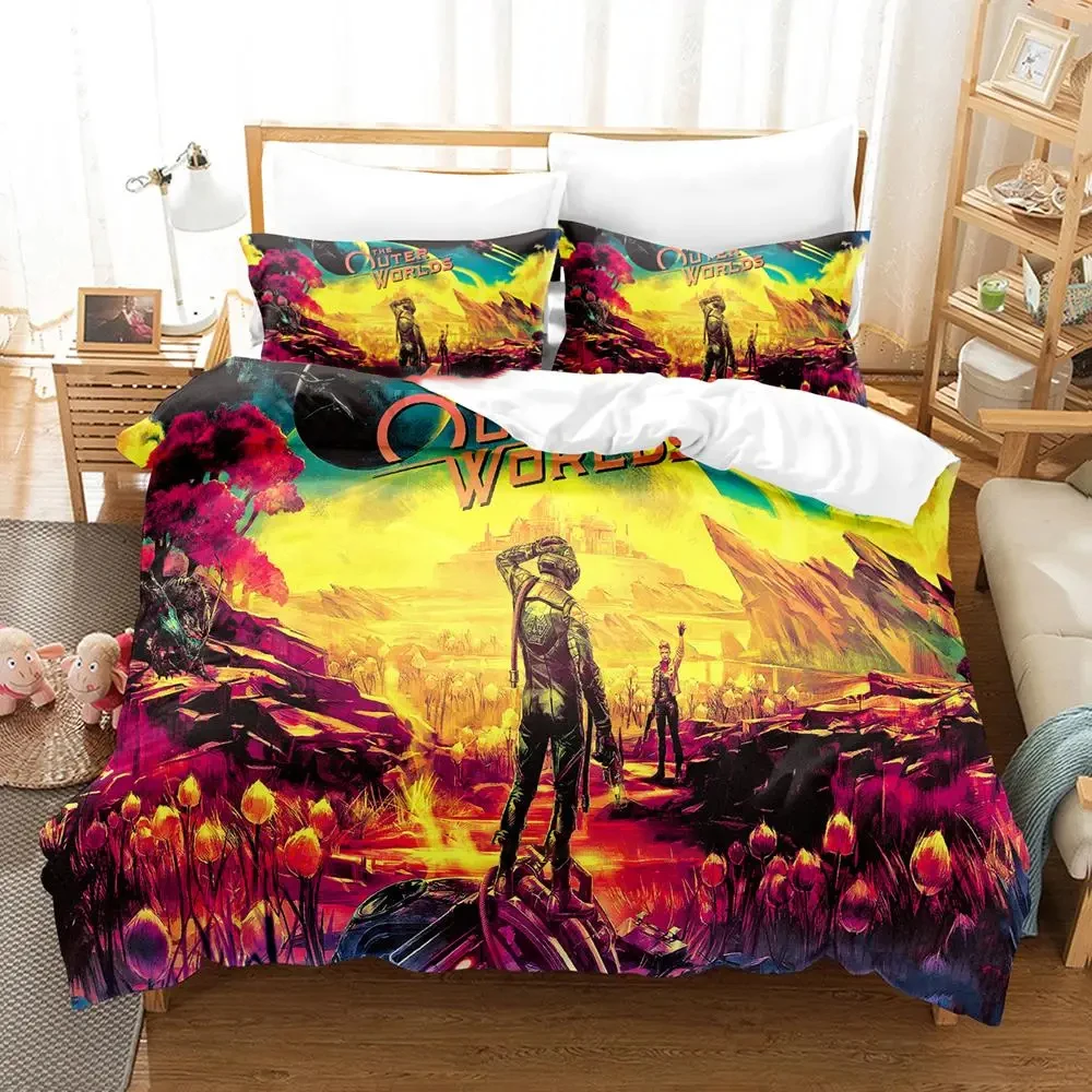 

Game Outer Worlds 2/3pcs Bedding Set Boys Girls Twin Queen Size Duvet Cover Pillowcase Bed Kids Adult Fashion Home Textile