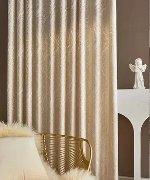 Tende jacquard con texture ad alta precisione per soggiorno e camera da letto Tende per finestre moderne di lusso nordiche addensate blu personalizzate 1