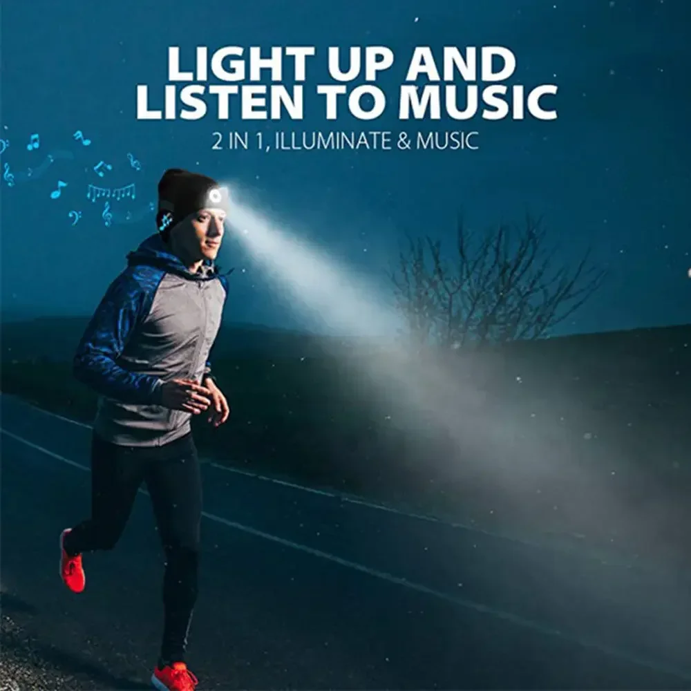 Wireless LED Beanie with Bluetooth 5.0 and Built-in Stereo Speakers