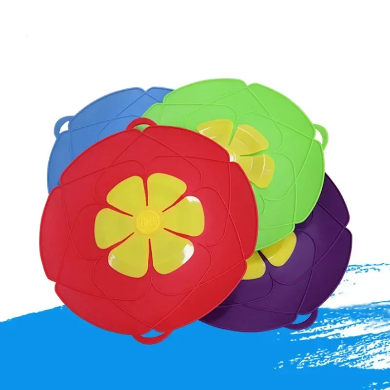 Silicone Lid Spill Stopper Cover For Pot Pan Kitchen Accessories Cooking Tools Flower Cookware Home Kitchen silicone covers silicone pot lid pot pan protectors
