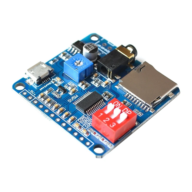 Audio Music Player Voice Playback Module MP3 Player Module + 256MB Memory Card Class D Amplifier Board 5W DY-SV5W 1Set