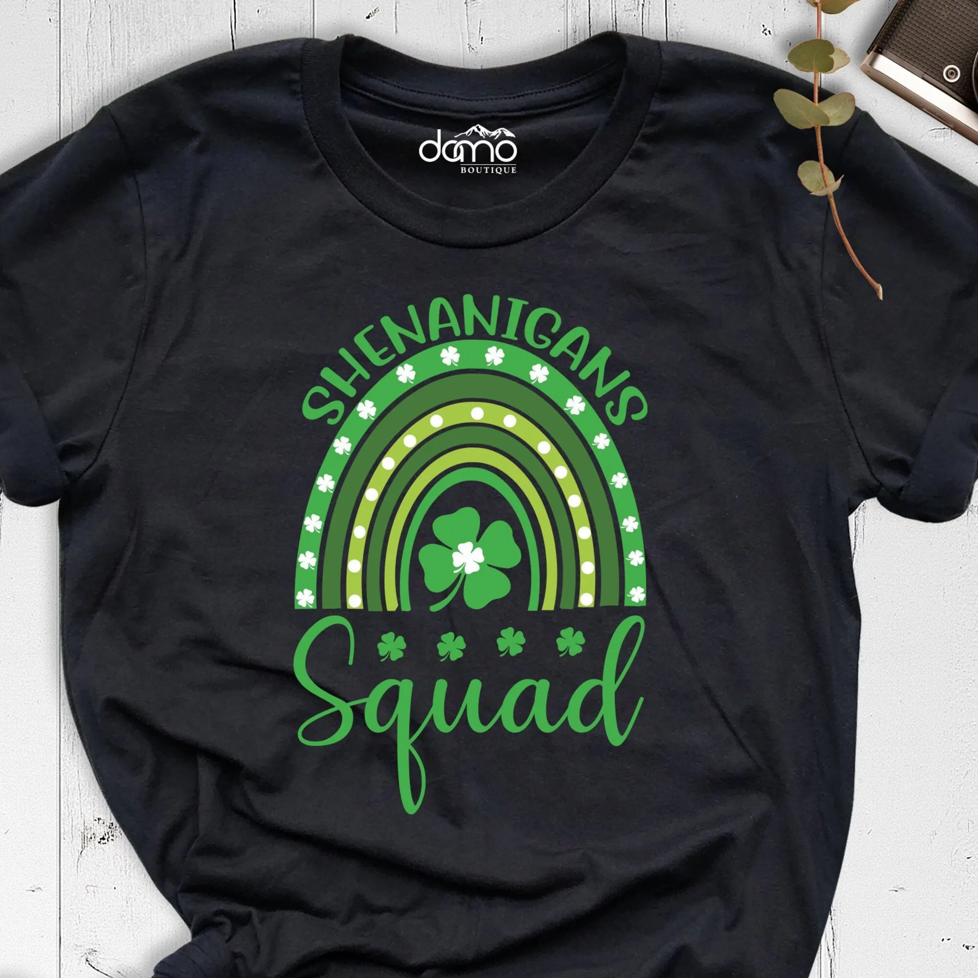 Shenanigans Squad T Shirt Shamrock Matching St Patricks Day For Friend Group Green Rainbow Irish Maniche Lunghe O Corte