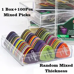 Vibrant Multicolor Premium ABS Guitar Picks Assortment (50/100 Pieces) (1 Box and 100 mixed)