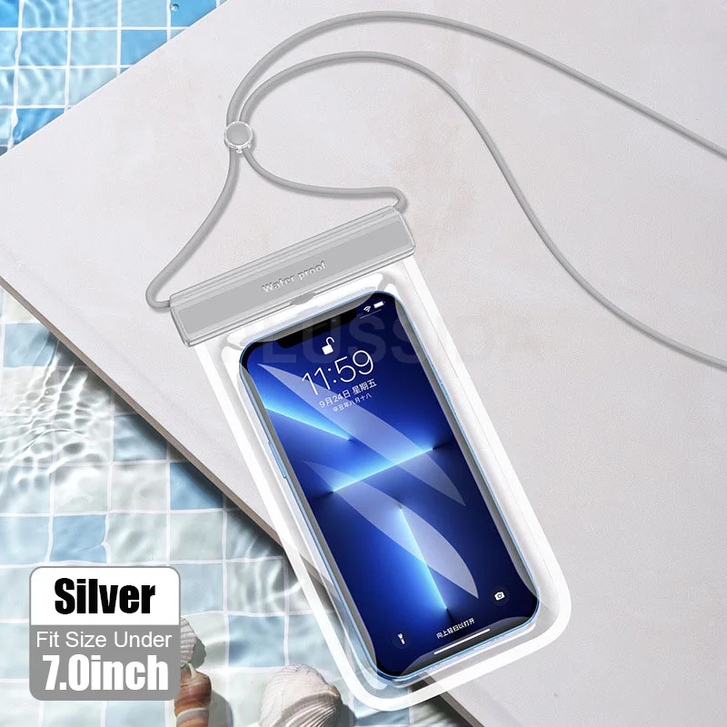 Waterproof Phone Case Under 7.0 inches For iPhone 13 Pro Max Swim Case IPX8 Universal Cover For Huawei Xiaomi Redmi Note Samsung iphone 12 phone case