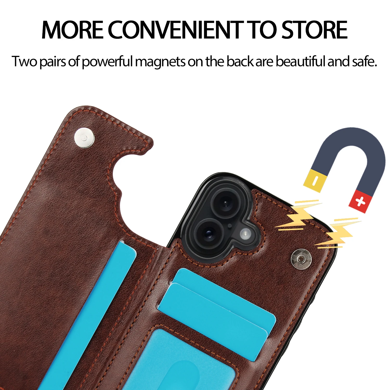 Elegant Butterfly Press Leather Wallet Case with Double Buckle Stand and Card Holder