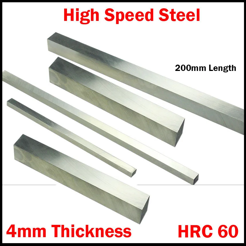 200*6*4 200x6x4 200*8*4 200x8x4 4mm Thickness HRC60 HSS Rectangle Metalworking Boring Bar Fly Cutter Cutting Lathe Tool Bit