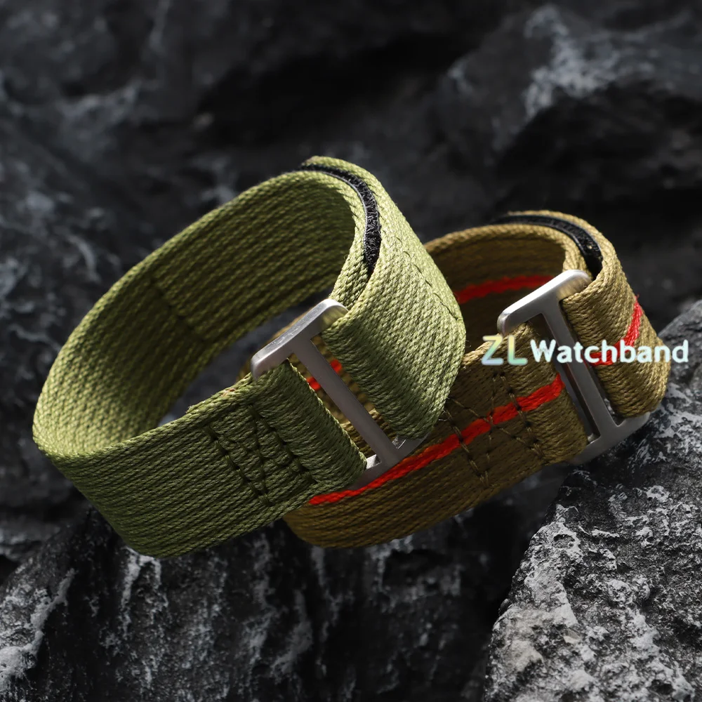 Military-Grade Nylon Hook & Loop Waterproof Watch Band - 20mm/22mm