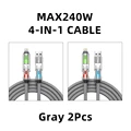 Gray 1m 2Pcs