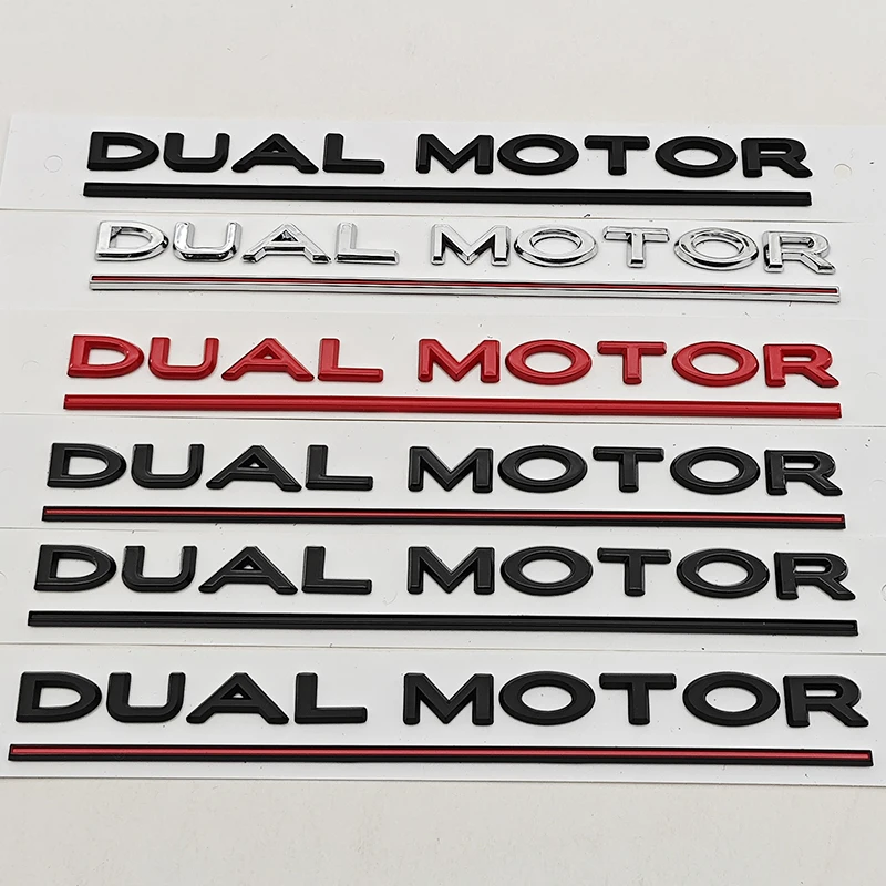 3D ABS Chrome Black Red Rear Trunk Badge for Tesla