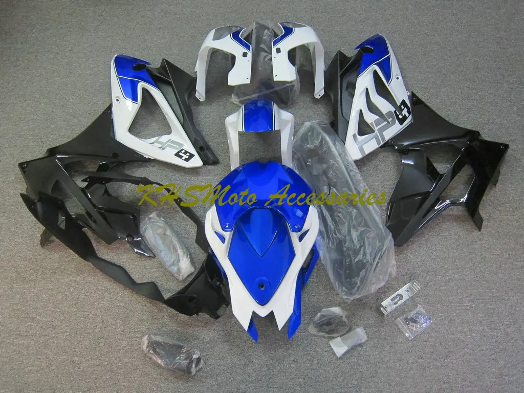 맞춤형 오토바이 페어링 키트, BMW S1000RR 09-14 2009 2010 2011 2012 2013 2014 사출, 화이트 블루 블랙 차체 세트