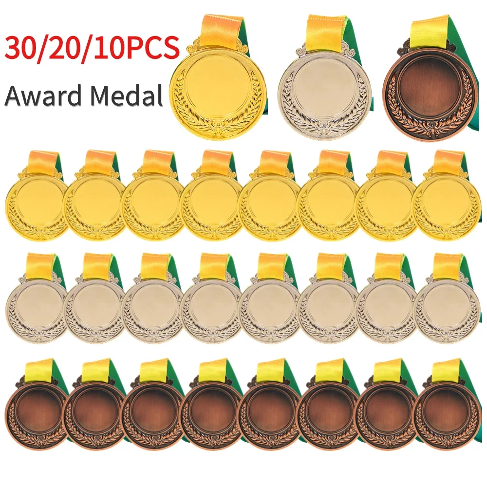 10/20/30PCS Gold Silver Bronze Award Medal Winner Reward Outdoor Sport Football Competition Prizes Medal for Kids Souvenir Gift