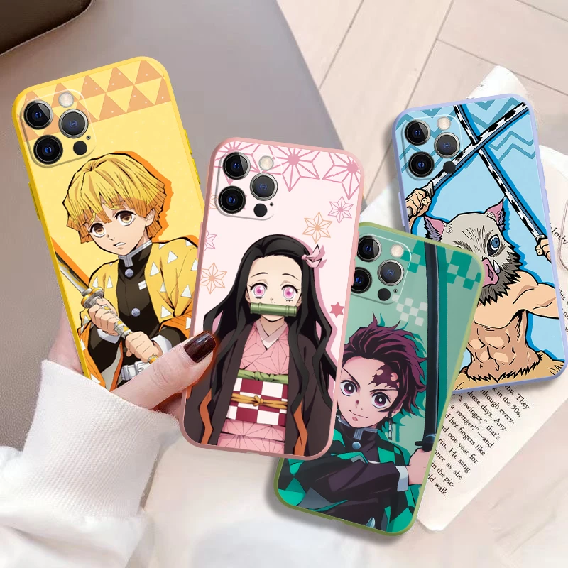 Anime Demon Slayer Phone Case For iPhone 11 12 6 7 8 13 12mini XR XS